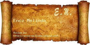 Encz Melinda névjegykártya
