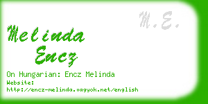 melinda encz business card